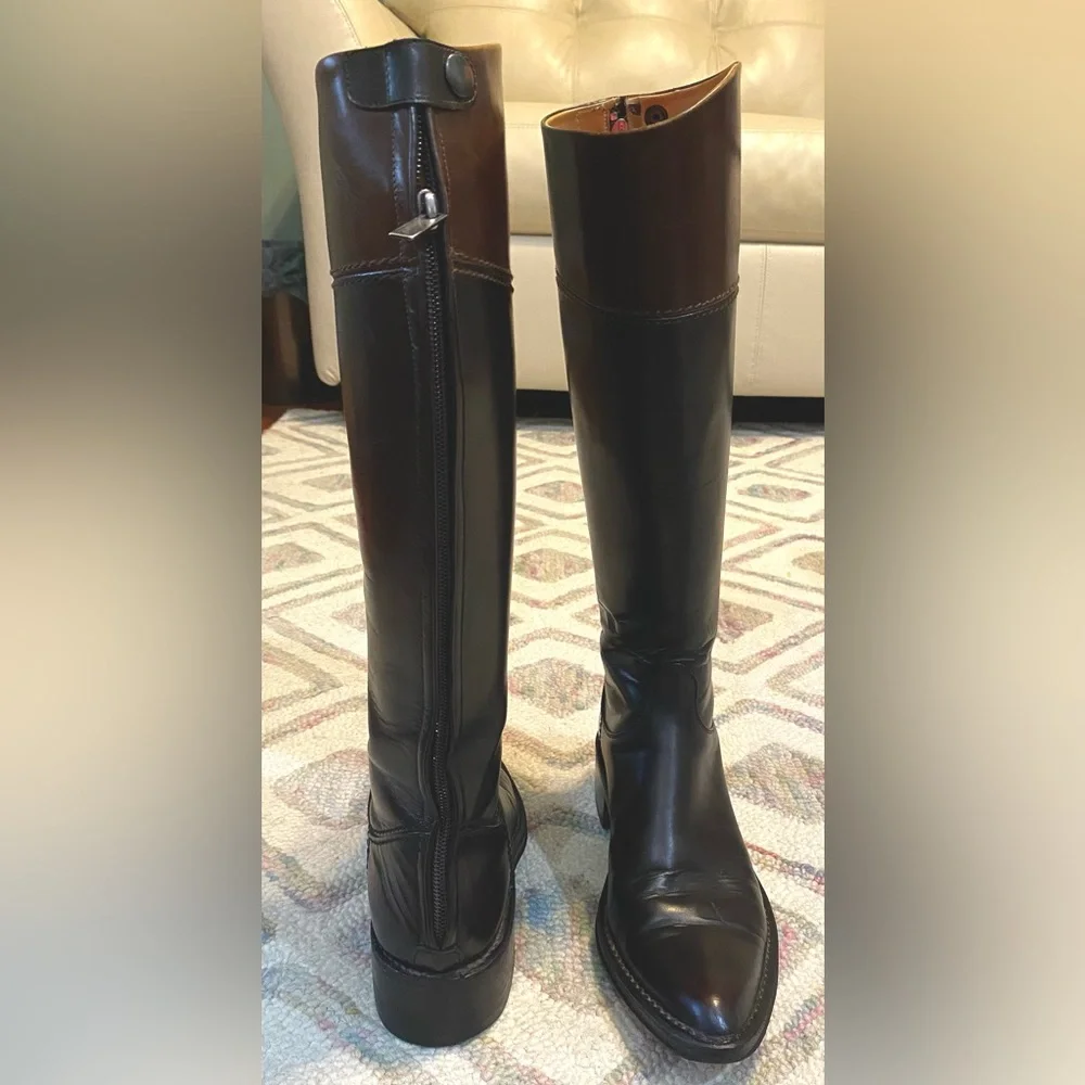 Rocco P Barney’s Tall Western Riding Knee Boots Flat Leather 36.5 Leather - Picture 9 of 13